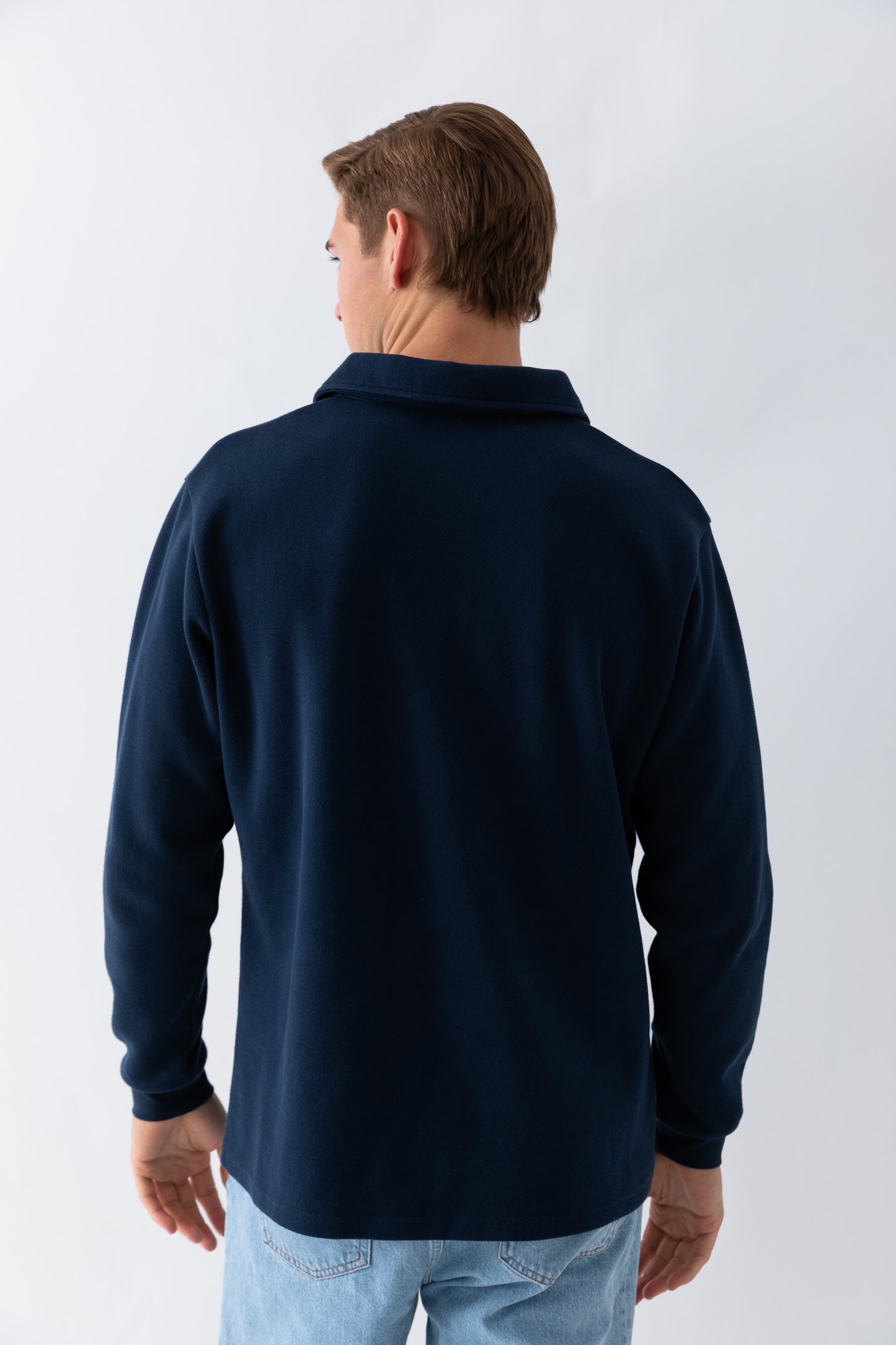 Signature Long Sleeve Polo - Navy