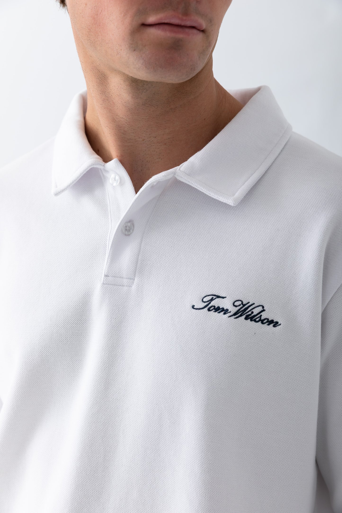 Signature Long Sleeve Polo - White