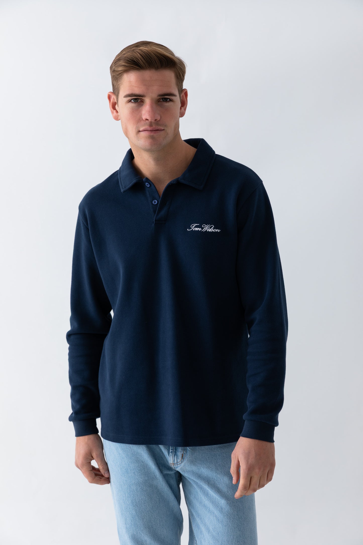 Signature Long Sleeve Polo  - Navy